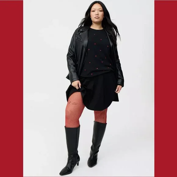 Torrid - Rhinestone Fishnet Tight in Red - Picture 1 of 8